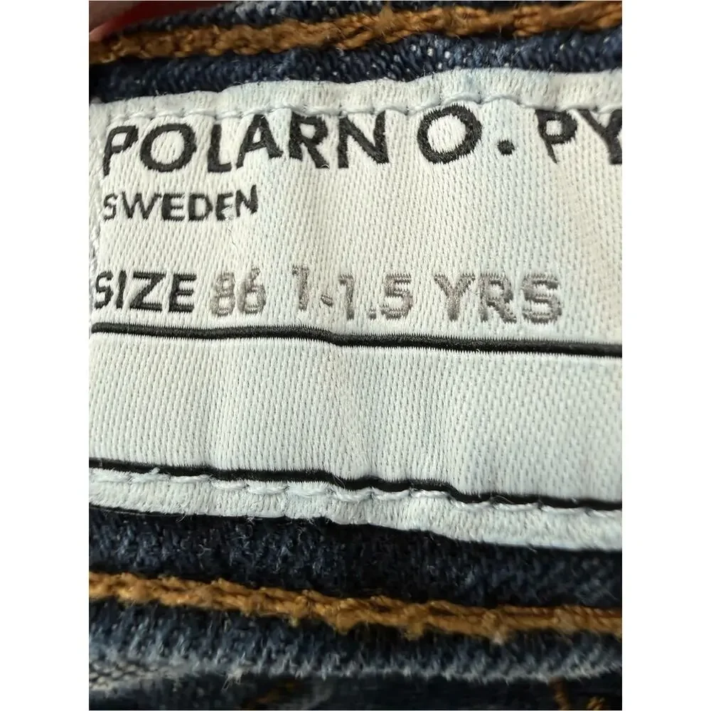 POLARN O. PYRET SWEDEN ROBIN DARK WASH JEANS TODDLER SIZE 1 - 1.5 YEARS
